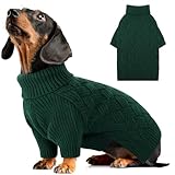AOFITEE Hundepullover XS, Warme Hundepullover Weihnachten Sweater für Hunde, Grün Strickpullover für Welpen Hund Winter Warm Rollkragen Hunde Pullover Hundebekleidung für Katzen, Chihuahua