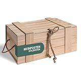 Meinposten Holzkiste mit Deckel Kiste Schatzkiste Schatztruhe Holzkasten Holz braun Truhe (H 11 x B 30 x T 20,5 cm)