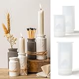 vase Silikonformen Harzformen Gießformen 3 Stück Kerzenhalter Epoxidharzformen Blumenvase Silikonformen DIY Handgefertigter Mehrzweck-Betonputzkerzenhalter und Vase Silikonform
