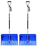 2X Schneeschaufel mit ergonomischem Griff - Schneeräumer für kleine und große Schneemengen – Kunststoff-Blatt, Aluminiumkante, Aluminium-Stiel