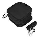 ZMCPODALK Filtertasche mit 9 Fächern, Kamerazubehörtasche mit Schultergurt, Nylonetui für 25–95-mm-Filter, kompakte Aufbewahrungstasche mit doppeltem Reißverschluss und Gummiband,