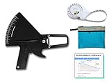 Slim Guide Caliper Körperfettzange Kit, BMI-Maßband, Transporttasche (Schwarz)