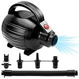 Elektrische Luftpumpe 600W für aufblasbare Gymnastikmatte, AC 220–240V Aufblas- & Entlüftungspumpe mit 4 Düsen, Tragbare Pumpe für Luftmatratzen, Pool Schwimmringe, Turnen, Yoga