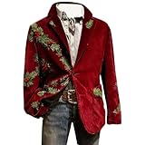 Generisch Modernes Sakko mit fallendem, elegant formell für Business, Hochzeiten Festliche Anlässe (Brick Red, M)