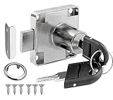 Litensh Nockenschloss mit Schlüssel gleich, Sicherheit Schrankschloss Schubladenschloss Möbelschloß Briefkastenschloss Aufschraubschloss Möbelschloss Zylinder Hebelschloss Spindschloss Silber