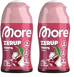 MORE Zerup, Cherry, 65 ml, für bis zu 8 l Fertiggetränk, zuckerfreier Sirup mit echten Fruchtextrakten, vegan, zero Kalorien - made in Germany (Packung mit 2)