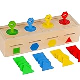 Sensorisches Spielzeug zur Farbsortierung, Lernspiel aus Holz für Vorschulkinder, interaktiver Form- und Farbsortierer, mit Box und Schloss für Klassenzimmer, Kindergärten, Zuhause, Reisen, Cum