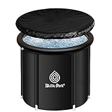 Eisbad Tonne für Athleten,75x75cm tragbares Ice Bath Tub für Sportler mit Deckel, Aufblasbare Faltbare Tauchwanne im Freien für Kaltwassertherapie-Training Erholungs-Eisfass-Tauchbecken für Erwachsene