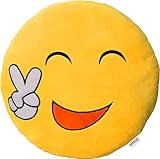 Vnnigmn Emoji-Kissen Niedliche Puppe Emoticons Dekoratives Spielzeug Geburtstag Geschenk Kissen Home Decor, Gelb, Plüsch, Wurfkissen, 32 x 32 x 10 cm
