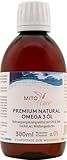 MITOcare Natural Omega 3 Öl - hochdosiert mit 27 Fettsäuren - Fischöl mit EPA & DHA - Omega-3 Fettsäuren - vegan - Monatspackung mit 30 Portionen - zitroniger Geschmack