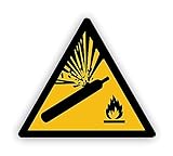 Warnzeichen (W029) Warnung vor Gasflaschen - Dreieckiges Warnschild - Signalgelb (RAL 1003) nach DIN EN ISO 7010