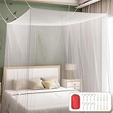 Moskitonetz 200 x 220 x 200 cm, Moskitonetz Bett, Feinmaschig und langlebig, Mosquito Net Bed für Zuhause und Camping Geeignet.