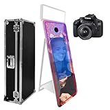 Magischer Spiegel, Fotokabine, 165,1 cm, mit Flughülle, interaktiver Touchscreen-Spiegel, Fotokabinen-Maschine für Veranstaltungen, Partys, Hochzeiten, Vermietung (weiß (81,3 cm Touchscreen), Maschine