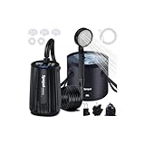 Spopal Camping Dusche, [10000mAh] Campingdusche Tragbare mit 20L Klappbarer Eimer, Camping Dusche Akku, Camping Dusche Outdoor Set mit Duschkopf und 2m Schlauch für Garten, Strand, Autowaschen, Hausti