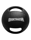 SPORTINATOR® Training's Medizinball in grau/schwarz, mit Gewichtsangabe auf dem Ball, ideal für das Kraft- und Konditionstraining. Größe 1 bis 10, Gewicht von 1 kg bis 10 kg (5)