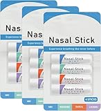 Nasenstift-Boost-Energie-Set, Naseninhalator-Stick, Nasenstäbchen-Inhalator, Nasenstäbchen zum Atmen, Dampf-Inhalator, Nasenstab, Menthol-Inhalator, Nasenstift, Atemdampf-Stick-Kühlgefühl (3 Stück)