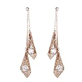 Retro Quaste Ohrring, Frauen Durchbrochen Geschnitzte Trompete Zirkonia Tropfen Baumeln Ohrring Schmuck - Roségold Durability