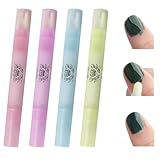 4 Stück Nagellackentferner Stifte, Nachfüllbar Nagellack Entfernung STifte, Auffüllbare Nail Art Korrekturstift, Nail Art Entfernung STifte, Maniküre Korrekturstift mit 12 Austauschbare Ersatzspitzen