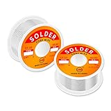 2 Stück Lötzinn Sn 60 Pb 40, 0,8 mm Lötdraht Sn 60 Pb 40, 0,8 mm Lötdraht mit Kolophonium-Flussmittelkern für elektrisches Löten und Heimwerken (0,8 mm, 100 g/0,22 lbs)