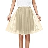 Generisch Karneval Kostüm & Mode Rock, Kurzer mehrlagiger Tüllrock für Damen mit elastischer Hoher Taille im 50er Jahre modisches Tutu, Ballettrock oder Petticoat für Fasching und Festliche Outfits.