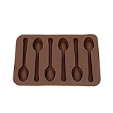 Rxgiasup Silikon Backform Löffel Design Schokolade Kuchen Kekse Süßigkeiten Gelee Dekorformen Metallpfannen Cartoon Modell Für Brot Kinder Kuchen Quadratisch