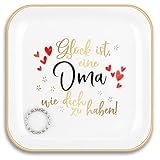 Titanape Oma Geschenk, Gluck ist, eine oma wie dich zu haben Schmuckschale Schmuckaufbewahrung, Geschenke für Oma Geburtstag, Weihnachten, Muttertag, Valentinstag