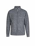 BJØRNSON Herren-Strickweste mit Zopfmuster und Fleecefutter - Größe 2XL – Grau