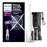 Philips Sonicare kabelloser Power Flosser 3000 Munddusche; Wasser-Flosser für Zähne, Zahnfleisch und Zahnpflege, weiß (Modell HX3806/31)