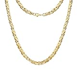 DJADEE Herren Königskette Royal, 18K Gold Vergoldet, Edelstahl, Wasserfest, Hypoallergen, Hochglanzpoliert, Männerkette Geschenk Premium Qualität Gestempelt