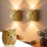 Skeadex Eule Nachtlicht Mit Bewegungsmelder, Magnetische LED Nachtlicht Dimmbar, 1200mah LED Wandleuchte Innen, USB-C Wandlampe mit Bewegungsmelder Licht für Schlafzimmer Küche (D)