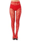 Sacina Rote Blumenblatt-Strumpfhose, Rot/Ausflug, einfarbig (Getaway Solids), Einheitsgr��e
