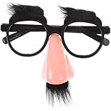 Hemobllo Lustige Brille mit Großer Nase Und Schnurrbart: Neuartige Brillen für Halloweenkostüme Und Geburtstagspartygeschenke – Kostümbrille aus Kunststoff