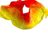 Bauchtanz Seidenschleier Bauchtanz-Seidenschleier, Farbverlaufsschal, Performance-Schal, handgefertigt, natürliche echte Seide, handgeworfen, for Erwachsene und Frauen. für Halloween Karneval Auftritt