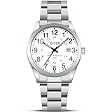 LN LENQIN Herren Uhr Edelstahl Uhren Herren Analog Quarz Armbanduhr 30M wasserdichte Mode Casual Uhr für Männer