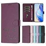 für iPhone 12 Pro Max Hülle, Handyhülle iPhone 12 Pro Max Case Tasche Leder Flip Lächeln Slim Dünn Wallet Schutzhülle Brieftasche Flipcover Case für iPhone 12 Pro Max Lila