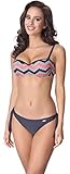 aQuarilla Damen Bikini Set AQ132(Graphit/Weiß/Lachs, 40)