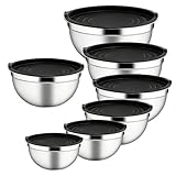 Rührschüsseln - Rührschüsseln aus Edelstahl | Rührschüssel aus Metall | Küchenhelfer rund rutschfest | Dee Mixschüssel Gemüseschüssel für hausgemachte Salate - für Müsli-Snacks