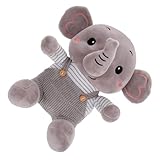 ibasenice Weicher Plüsch Elefant mit Träger aus Daunenwatte Kuscheliges Schadstofffrei Geruchlos zum Beruhigen und Dekorieren für Junge Mädchen und Kleinkinder