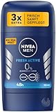 NIVEA MEN Fresh Active Deo Stick (50 ml), Deodorant mit einzigartiger INFINIFRESH Formel & NIVEA MEN Pflege-Komplex, Deo ohne Aluminium mit Meeresextrakten für 48h Schutz