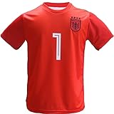 Mokiss Deutschland Neuer Kinder Torwart Trikot Fußball #1, Neu Saison, Shorts Socken Torwarttrikot (Rot,26).