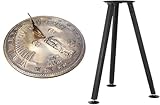 ANTIQUEMEDIEVAL Grow Old With Me Messing-Sonnenuhr mit Ständer, 25,4 cm