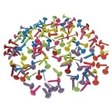 Zuxbolf 1000 Stück Musterbeutelklammern Metall Mini Bunte Brads 4.5 * 8mm Rundkopfklammern Briefklammern Bastelklammern Scrapbooking Brads für Schule Büro Papier Briefklammern Basteln DIY Handwerk