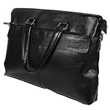 Hoement PU Leder Aktentasche Business Handtasche mit Laptopfach Vielseitige Umhängetasche für Herren Stilvoller Begleiter für Arbeit und Reisen Komfortabler Griff Große Kapazität