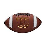 Wilson GST SpeedSkin Football, Mit Außenhülle aus Leder und ACL-Präzisionsschnürung, Für verbesserten Grip und präzise Würfe, Farbe: Braun, Offizielle Größe