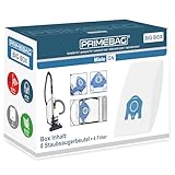PRIMEBAG 8 Staubsaugerbeutel kompatibel für Miele GN Classic C1 Complete C3/C2 S2 S5 S8 S8340 Staubsauger Medium Box inkl. 4 Filter - Staubbeutel 5-Lagen Vlies, Automatikverschluss