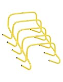 JELEX Agility Trainingshürden 5er-Set Verschiedene Größen, Koordinationshürden Trainingsequipment gelb, geeignet für Indoor und Outdoor Übungen aus robustem Kunststoffmaterial (30 cm)