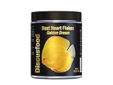 Best Heart Flakes Golden Dream Premium Fischfutter, Flockenfutter, Rinderprotein als Flocke, mit Vitaminen und Mineralien,alle Zierfisch, speziell auch für Diskus oder Welse, unterstützt gelbe Farben