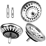 Universal Spüle Stöpsel 80 mm, Siebkörbchen Spülbecken Waschbeckenstöpsel, Abflussstopfen aus Edelstahl Sieb für Küche Spülbecken (1 Stück)