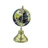 Samyuktha Pädagogischer/antiker Globus mit antikem Messingbogen und Sockel/Weltkugel/Heimdekor/Bürodekor/Geschenkartikel/12,7 cm (schwarz mehrfarbig)