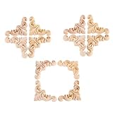 MUXSAM 12pcs Retroschnitzereien Europäische Schnitzereien Holzschnitzereien für Schranktüren Möbeltüren,4cm